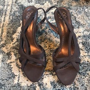 Brown slingback heels